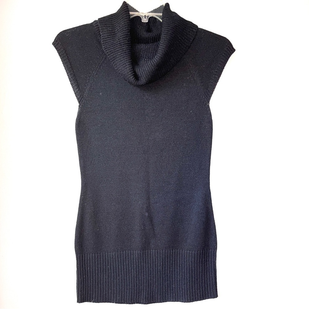 Y2k Cowl Neck Cap Sleeve Knit Tunic Mini Dress